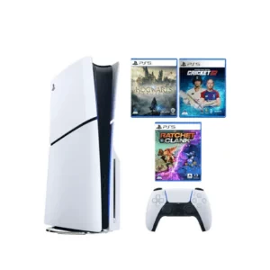 PS5 Slim Bundle | DualSense, Charger, Hogwarts Legacy, Cricket 22, Marvel’s Guardians of the Galaxy