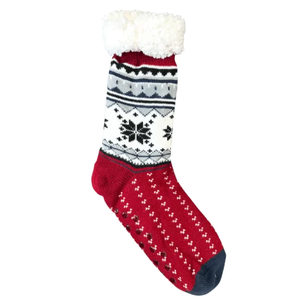 Red Socks with Pattern