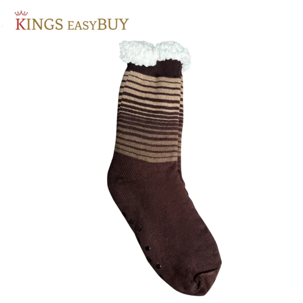 Long Brown Socks with Pattern